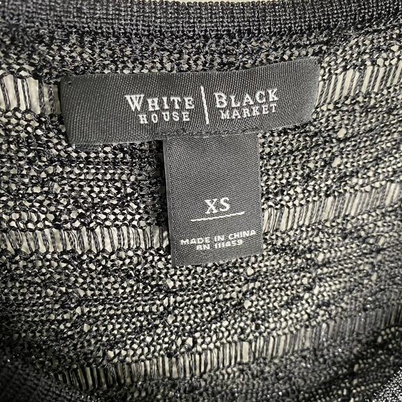 Women's White House Black Market V Neck Short Sleeve Open Knit Sweater Black XS - Picture 4 of 8